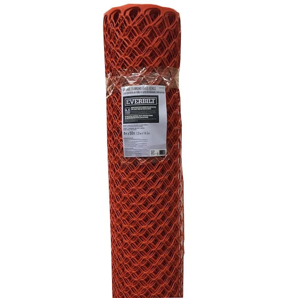 Everbilt 4 ft. x 50 ft. Orange Diamond Grid Barrier Fence