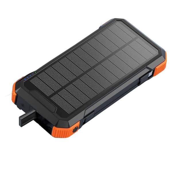 Portable Solar Charger with 7 Panels 15W Fast Charging Hand Crank Generator Built-in Lighter Dual Flashlights