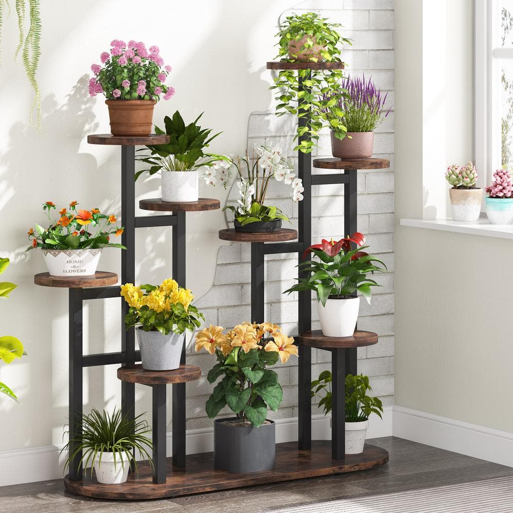 Amazon.com: Sunnydaze Meranti Wood 3-Tier Corner Plant Stand