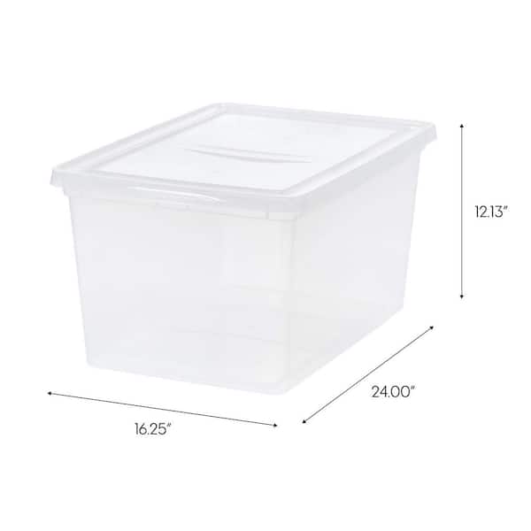 70 Qt. Plastic Storage Bin with Lid in Clear (3-pack)