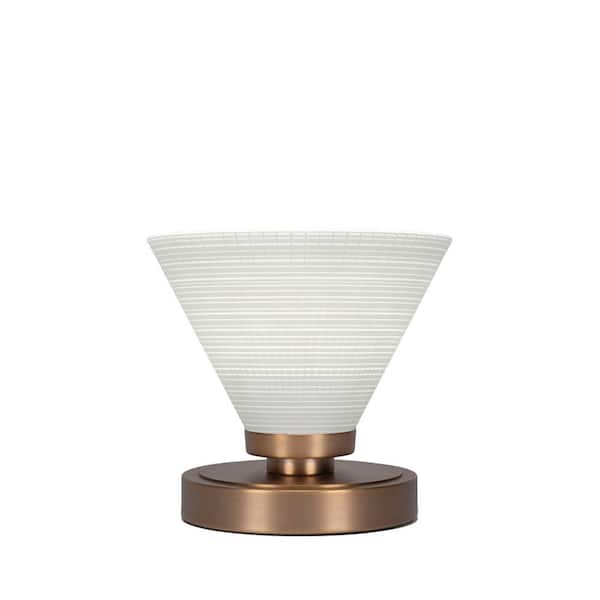 Unbranded Quincy 6.5 in. New Age Brass Accent Lamp with Glass Shade
