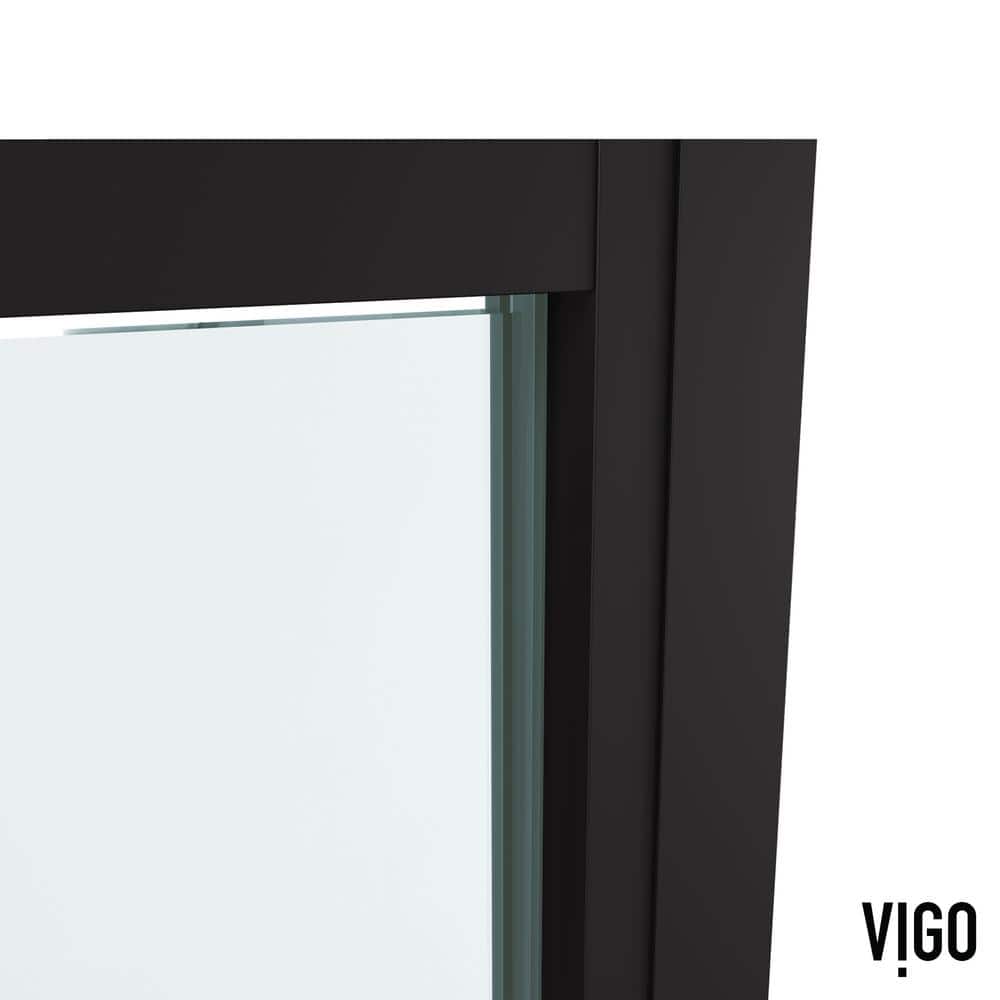 Astoria 76" High Matte Black Framed Pivot Shower Door