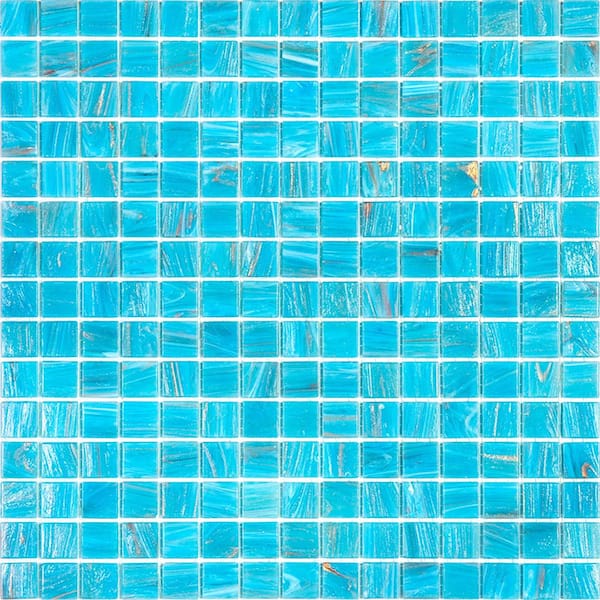 Apollo Tile Celestial 4" x 6" Glossy Vivid Sky Blue Glass Mosaic Uniform square Wall & Floor Sample Tile 0.13 sq. ft./Piece (1-Pack)