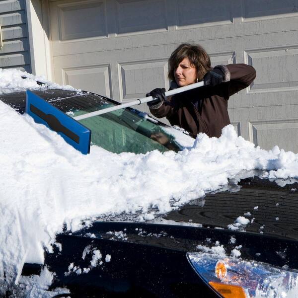 Snow Joe Telescoping Snow Broom with Ice Scraper (Factory