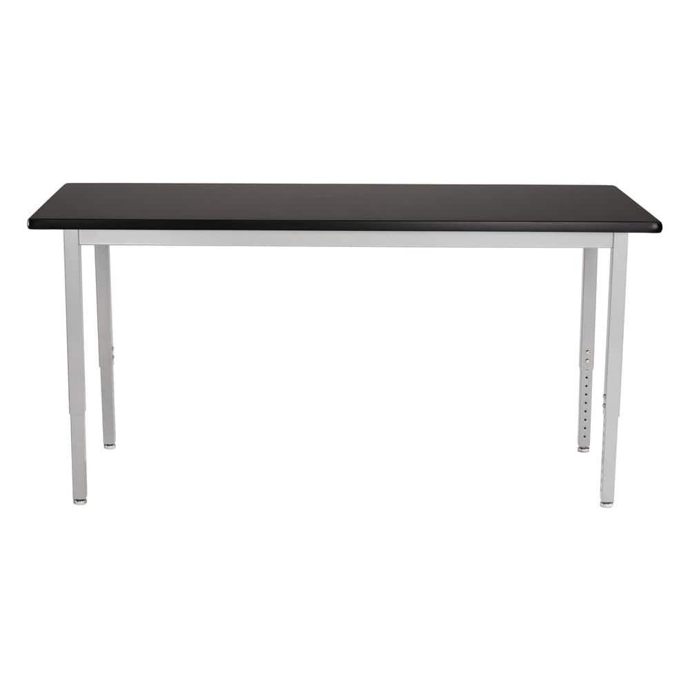 Adjustable Height Black and Silver Steel Science Table