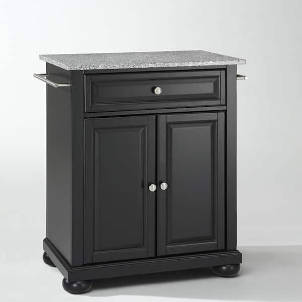 Crosley Alexandria Black Kitchen Island with Granite Top