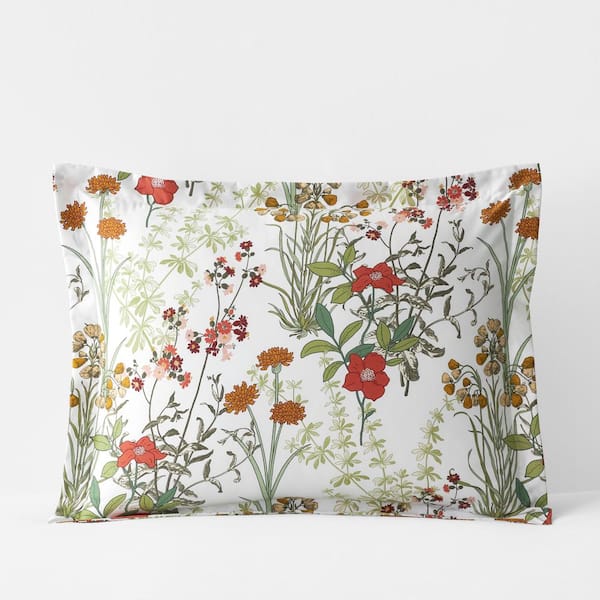 The Company Store Legends Hotel Jardin White Multi Wrinkle-Free Sateen King Sham