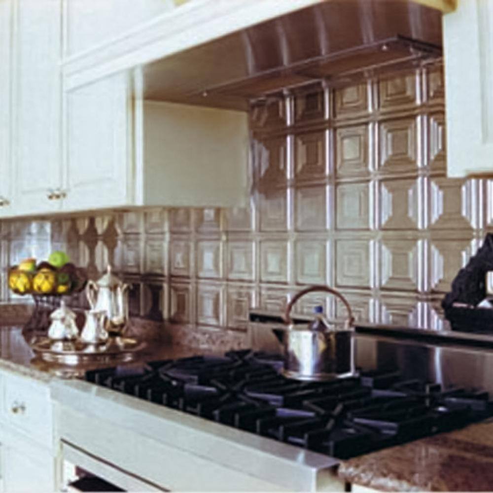 Unfinished Steel Square Drop-In Ceiling Tiles, 24" x 24", Set of 6