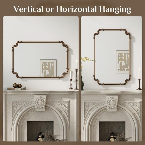 KeonJinn 22 in. H x 30 in. W Framed Rectangular Vintage Mirror