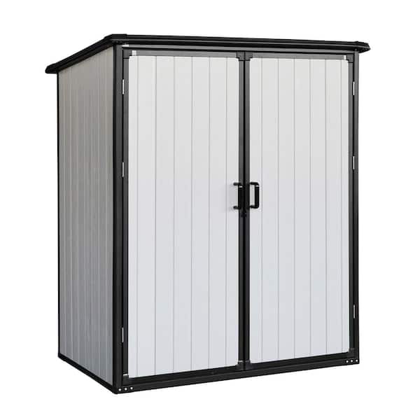 5 ft. W x 3 ft. D Plastic Shed with Lockable Doors (15 sq. ft.)
