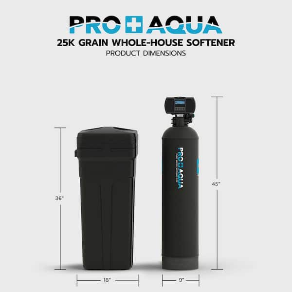 PRO+AQUA 25,000 Grain Whole House Water Softener System with Digital Valve, Premium Grade Heavy-Duty Design 1 in. Ports PRO-S-25E