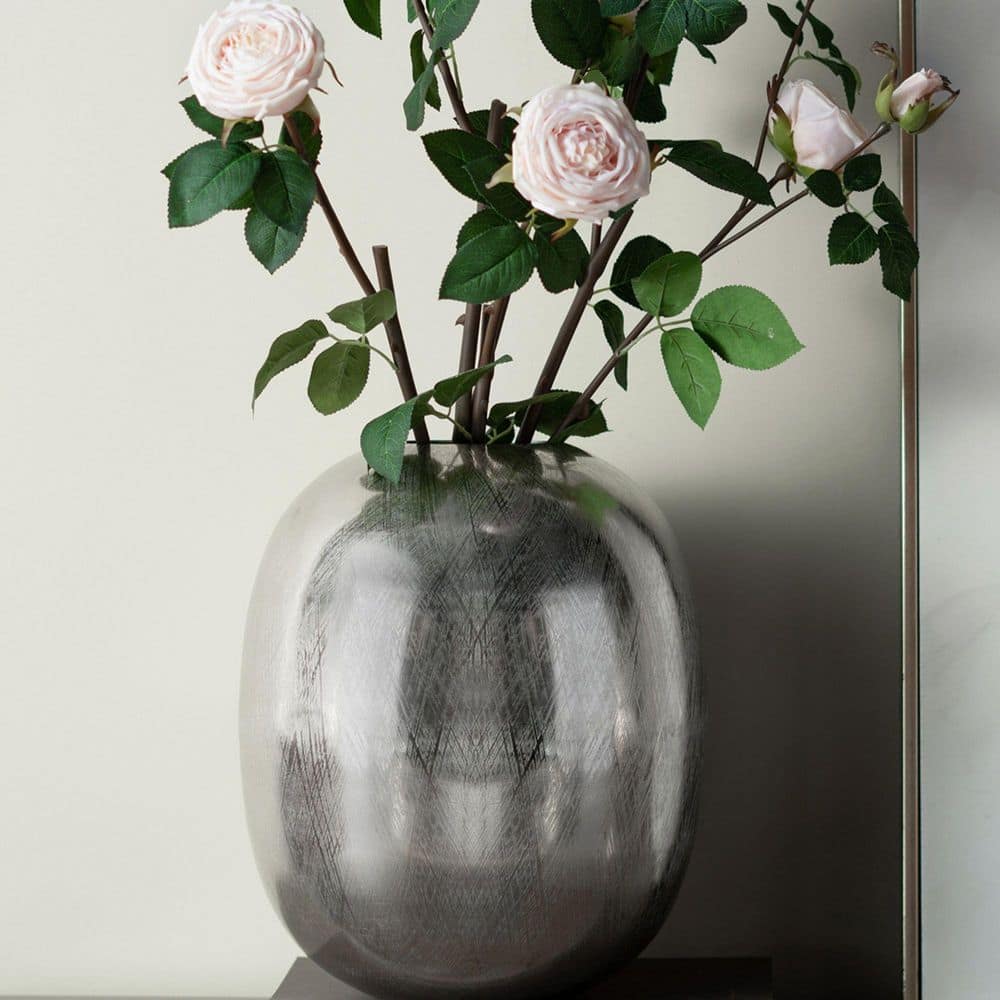 15 in. Silver Streak Aluminum Round Shape Vase price history on PriceWatchPro