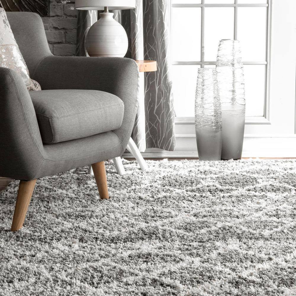 Cozy Comfort Gray Rectangular Shag Rug 3' x 5'
