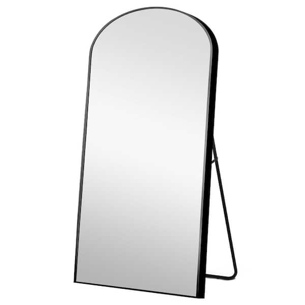 HomeRoots 31.5 in. x 70.87 in. Classic Arch Framed Black Vanity Mirror