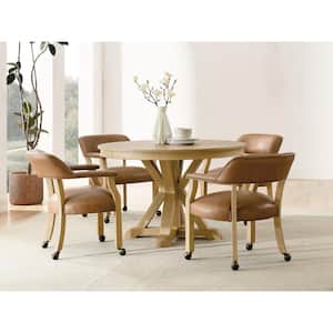Rylie 5-piece Natural Wood Dining Room Set Seats 4