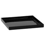 Block Small 13.4 in. W Glossy Black Fiberstone Indoor Outdoor Square Saucer for Planter