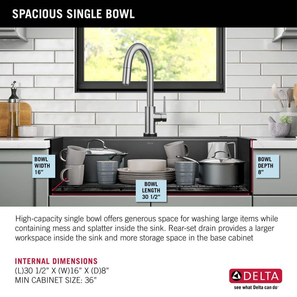 Black Stainless Steel Farmhouse Apron Front Single Bowl Sink