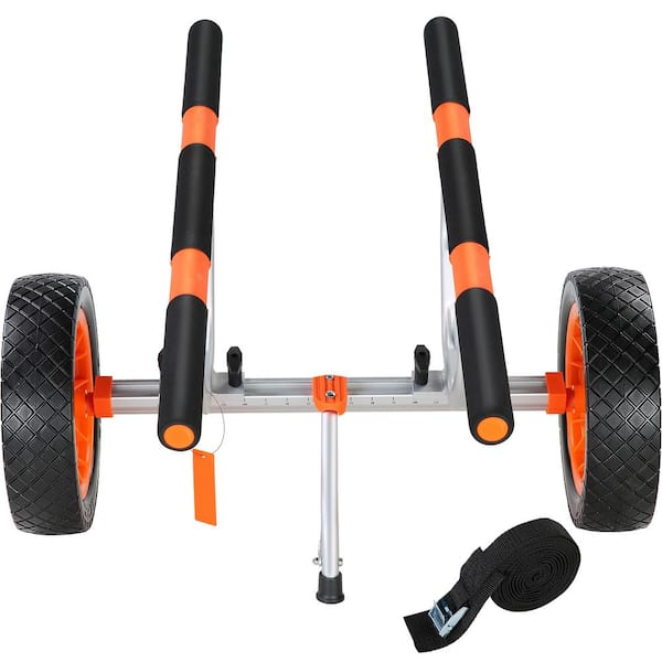 Heavy Duty Kayak Cart, 450 lbs. Load Capacity, Detachable Canoe Trolley Cart with 12 in. Solid Tires, Adjustable Width