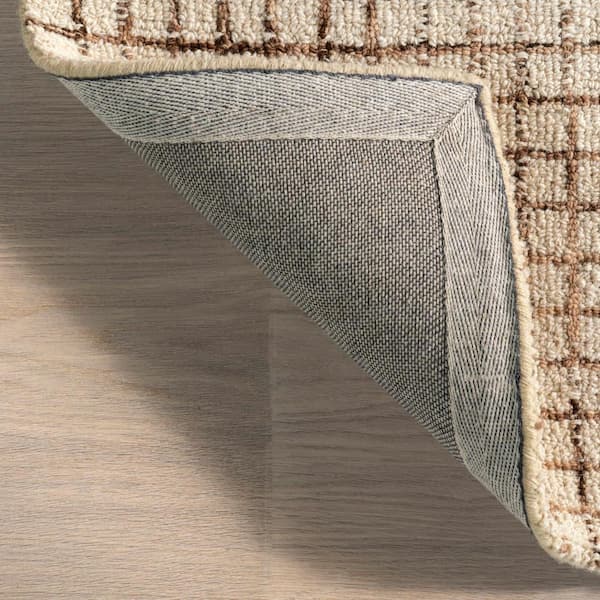 RUGS USA Melrose Checked Wool Cream 6 ft. x 9 ft. Indoor