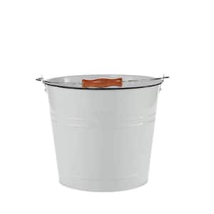 2.75 Gal. Round Steel Cleaning Pail in White