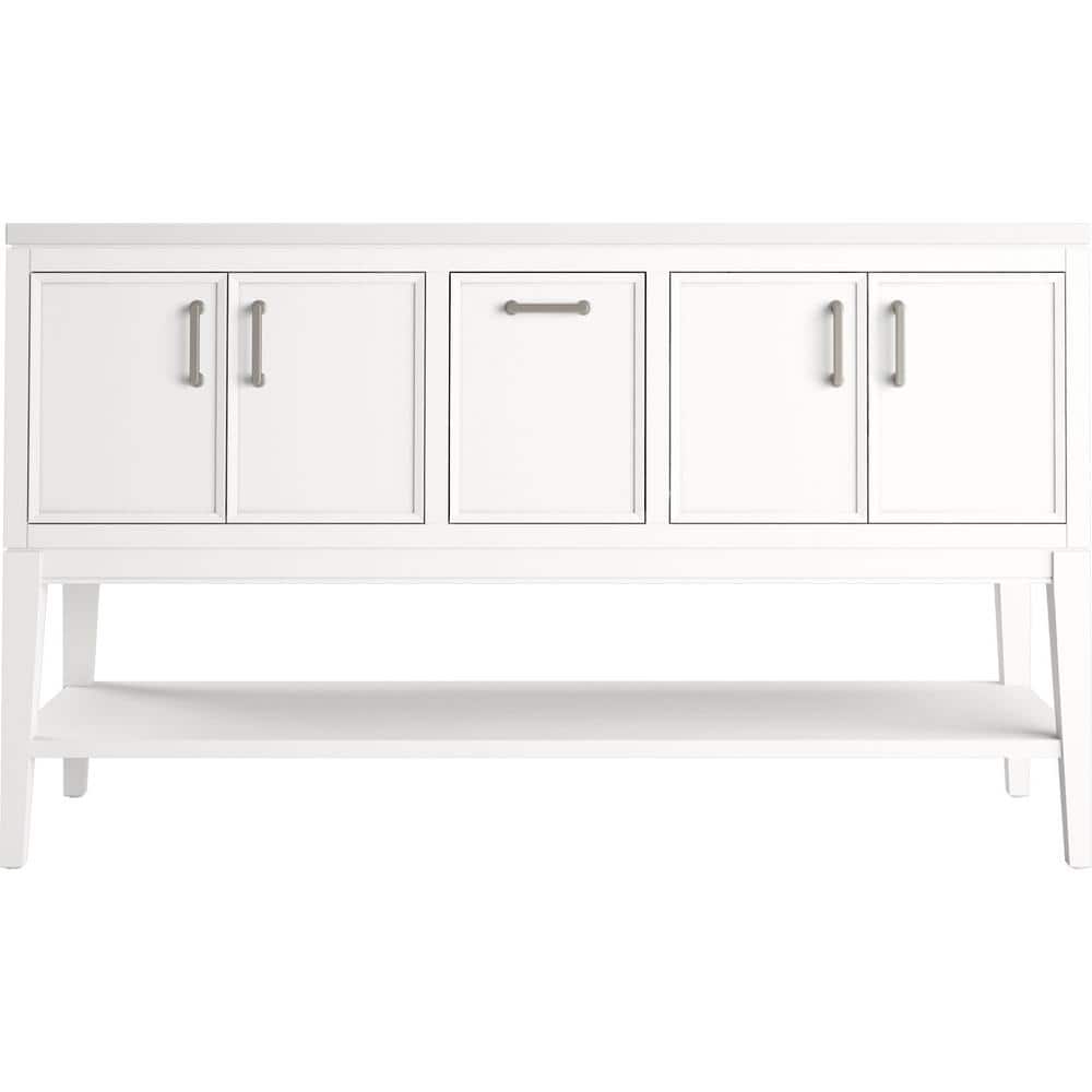 Winnow 60-Inch White Double Sink Bathroom Vanity Set