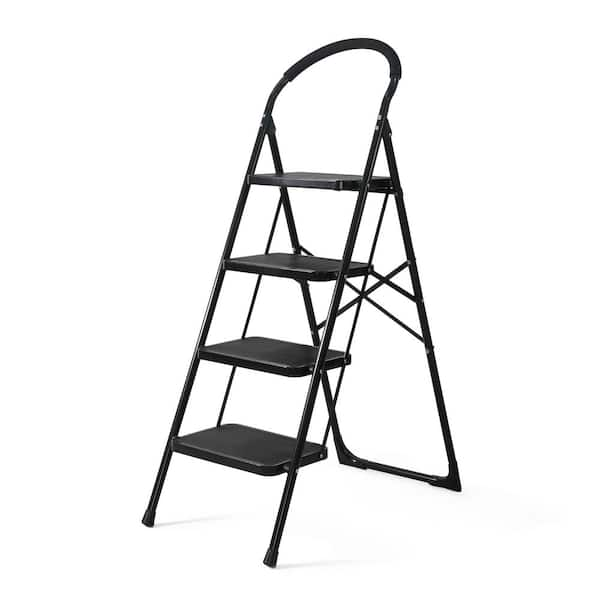 CAPHAUS Reach Height 3.2 ft. Folding Light-Weight 4-Step Ladder, 330 ...