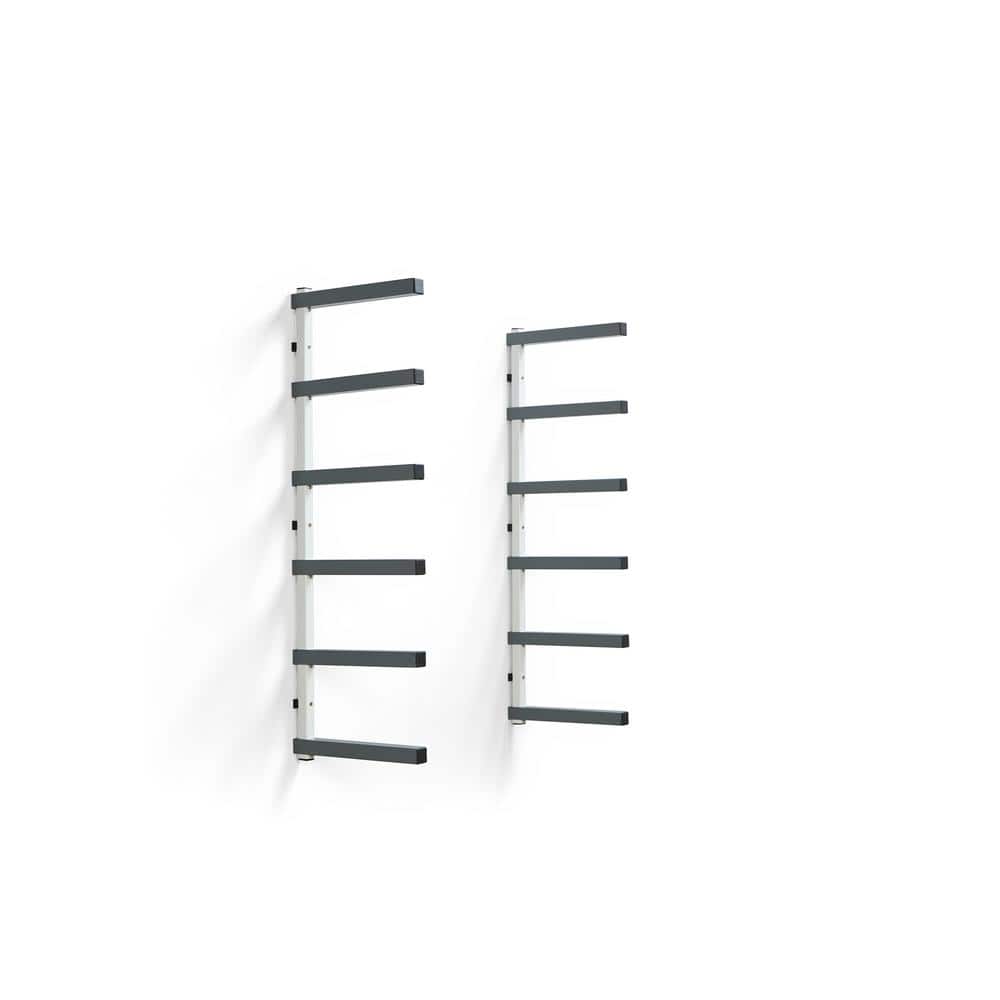 39.5 in. H x 72 in. W x 12.5 in. D 6-Level White/Gray Mounted Steel Garage 