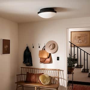 Bretta 17.75 in. 3-Light Black Traditional Hallway Flush Mount Ceiling Light