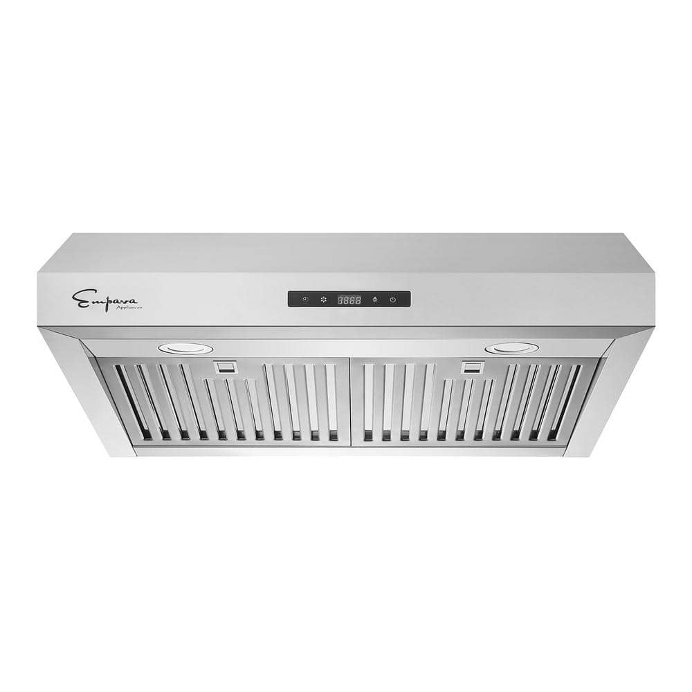 Empava 30 in. 400 CFM Ducted Kitchen Under Cabinet Range Hood Shell in Stainless Steel with Light, Silver