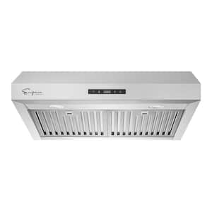 30 in. 400 CFM Ducted Kitchen Under Cabinet Range Hood Shell in Stainless Steel with Light