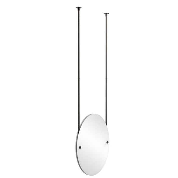 Allied Brass 21 in. x 29 in. Frameless Oval Ceiling Hung Mirror with Beveled Edge in Oil Rubbed Bronze