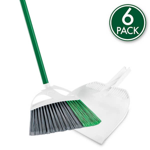 Large Precision Angle Broom with Dustpan (4-Pack)