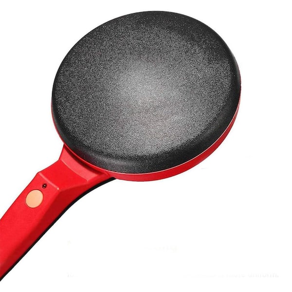 Electric Crepe Maker Non-Stick Black Aluminum, Easy-Clean, Heat-Resistant Handle, All Cooktops, Includes Tray & Beater