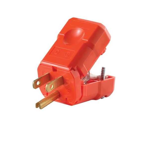 15 Amp Python Straight Blade Plug, Orange 5256-BVO