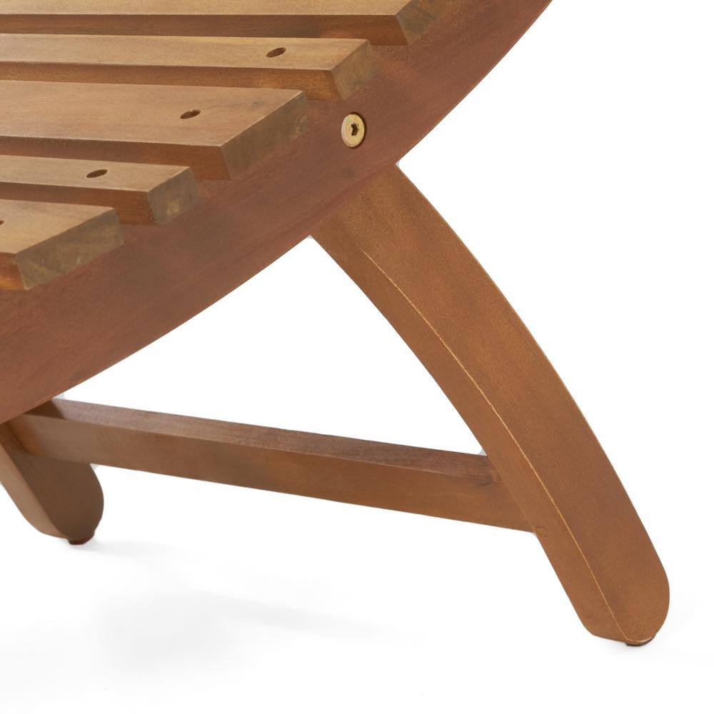 Natural Acacia Wood Outdoor Folding Chaise Lounge Set