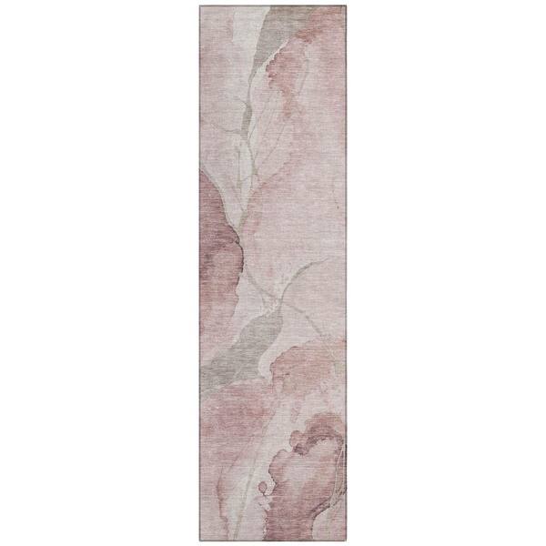 Chantille Machine Washable Indoor/Outdoor Abstract ACN3037 Mauve 2 ft. x 7 ft. Runner Rug