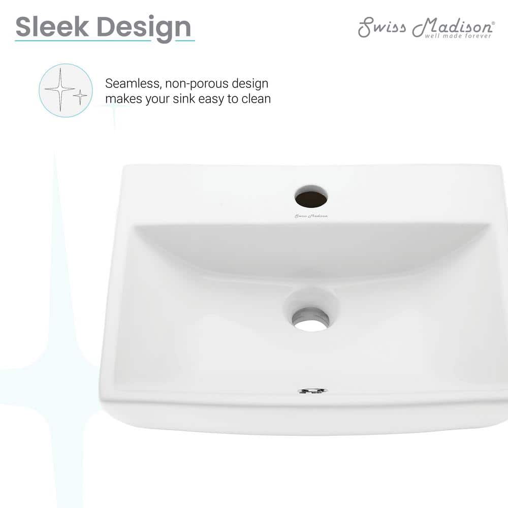 Voltaire Glossy White Compact Ceramic Wall Hung Sink