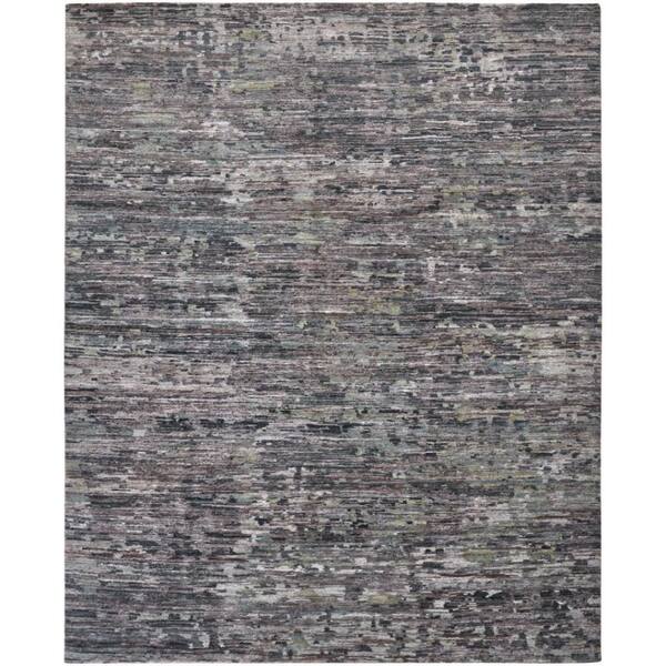 2 ft. x 8 ft. Blue, Gray Abstract Area Rug