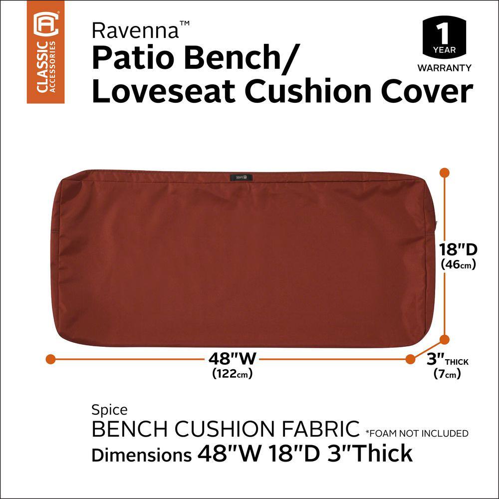 Spice Polyester Water-Resistant Patio Bench Cushion Cover