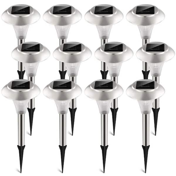 12-Pack Solar Garden Lights, Color Changing Outdoor Pathway Lights, IP44 Waterproof LED Landscape Lamps