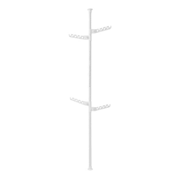 Tidoin 24 in. x 122 in. White Metal Clothes Rack