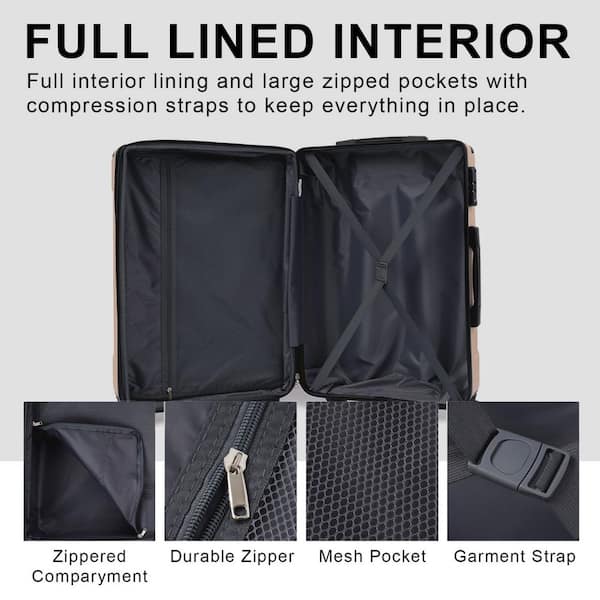 Merax Black Brown Lightweight 2-Piece Expandable ABS Hardshell