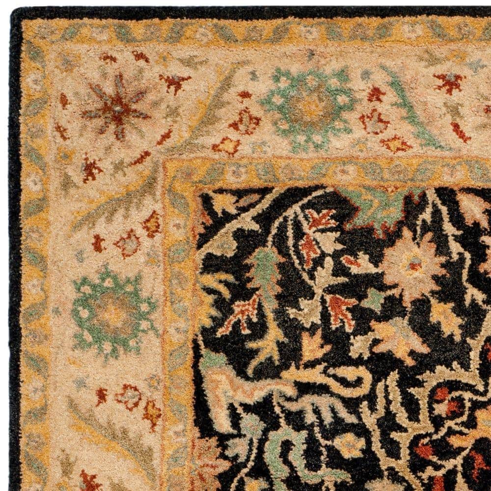 Handmade Black Wool 3' x 5' Tufted Area Rug