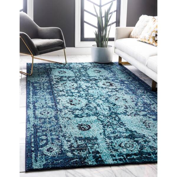 Unique Loom Medici Salamanca Turquoise 4' 0 x 6' 0 Area Rug