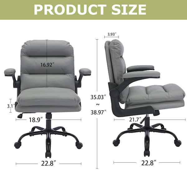 VECELO Office Chair Faux Leather Swivel Ergonomic Task Chair in