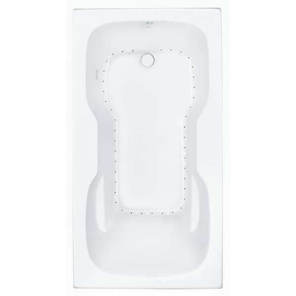 Aquatic Serenity 4 - 60 in. Acrylic Rectangular Drop-in Air Bath Tub Reversible Drain with Chromatherapy in White