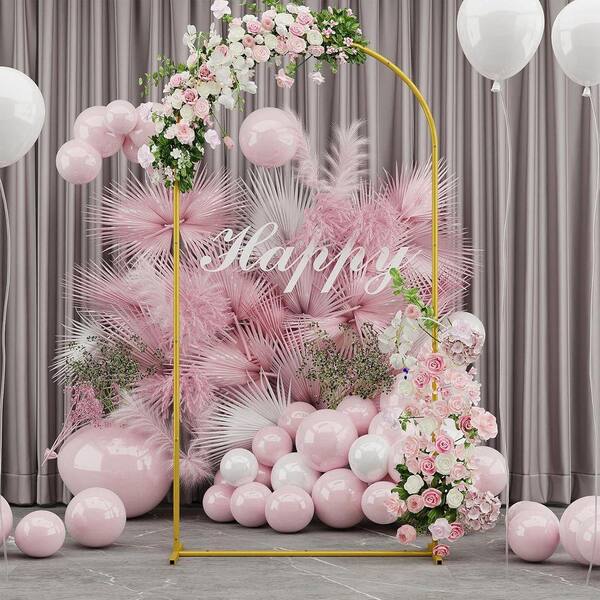 Justincity Metal Arch Backdrop Stand 6.6 ft. Gold for Wedding