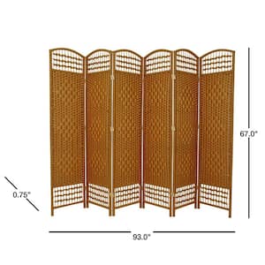 5.5 ft. Light Beige 6-Panel Room Divider