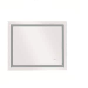 36 in. W x 28 in. H Rectangular Frameless LED Mirror Anti-Fog Dimmable with Memory Function Wall Bathroom Vanity Mirror