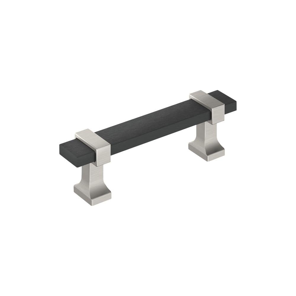 Overton 3 inch (76mm) Center-to-Center Modern Brushed Matte Black/Satin Nickel Bar Cabinet Pull price history on PriceWatchPro